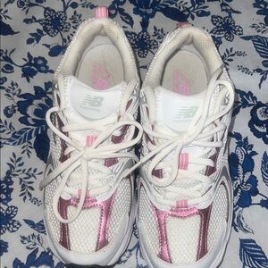 New Balance Kids' Sneakers in White and Pink